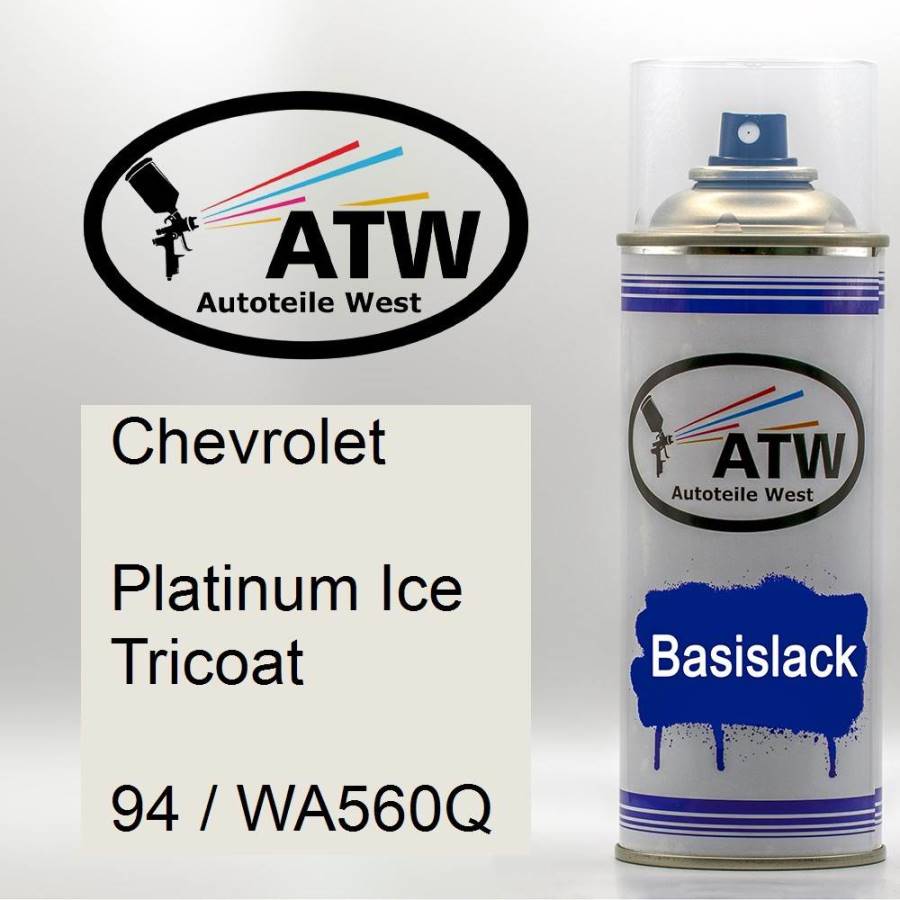 Chevrolet, Platinum Ice Tricoat, 94 / WA560Q: 400ml Sprühdose, von ATW Autoteile West.